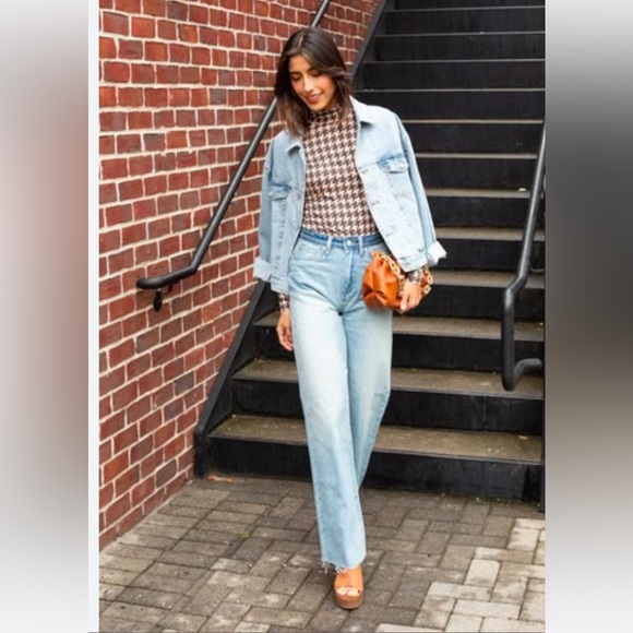 BLANK NYC The Franklin Rib Cage Wide Leg Jean Blue Lights NWT Size 25/ 26 - Picture 1 of 7